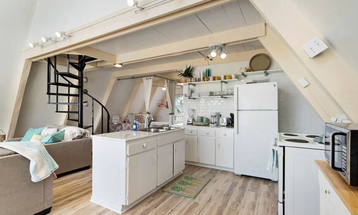 Surfside Beach House | A-frame Beach Home With Fenced Yard and Fire Pit