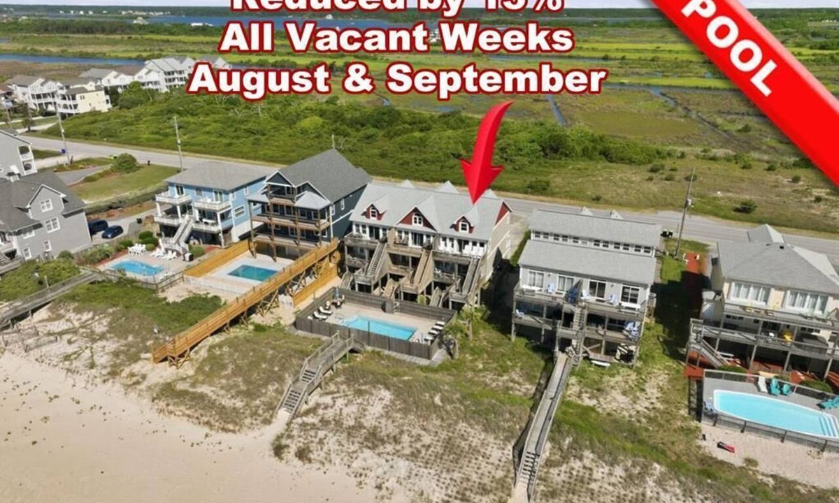 North Topsail Beach House | ' A Little Sand and Serenity 4 BR Oceanfront Home - Pet Friendly - Sleeps 12