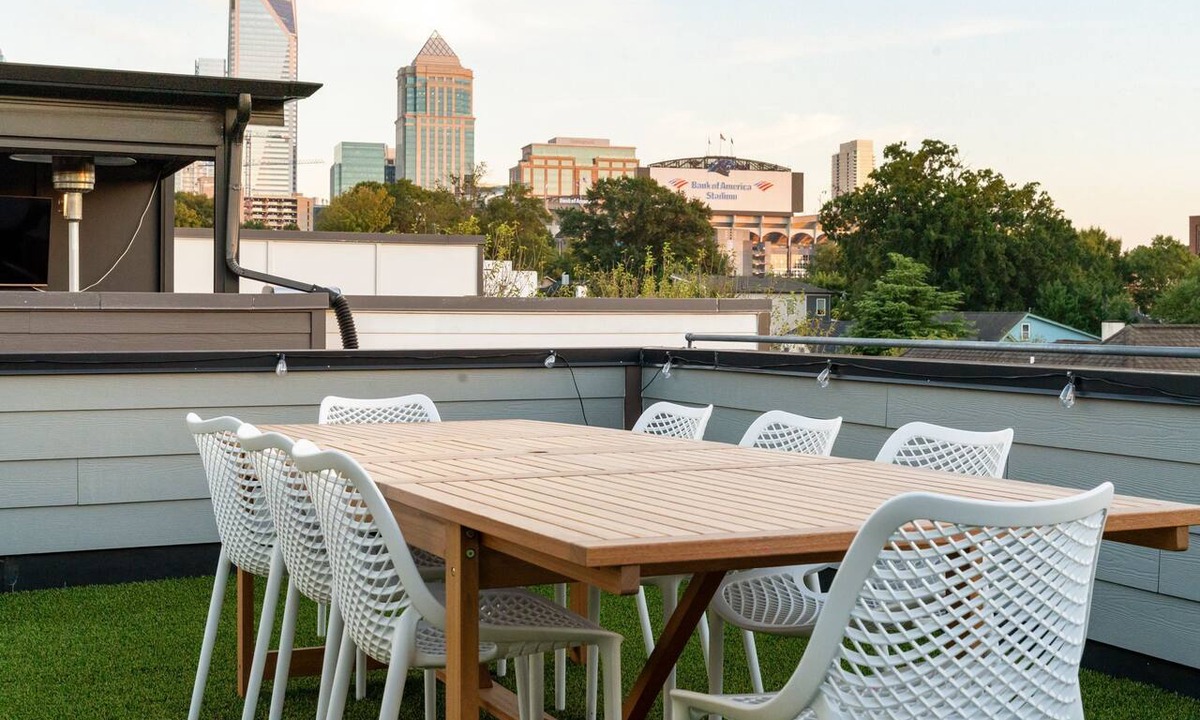 Third Ward Condo | AMAZING VIEWS! Rooftop Terrace with 3King beds only 12min walk to BoA stadium.