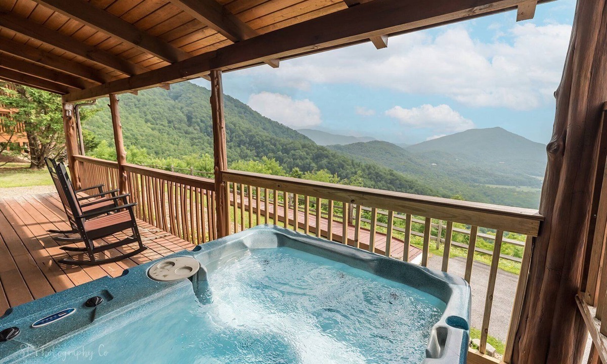 Smoky Mountains Cabin | Awestruck: Free Attraction Tickets, Hot Tub, Pool Access, Perfect Mountain Views, & Fireplace