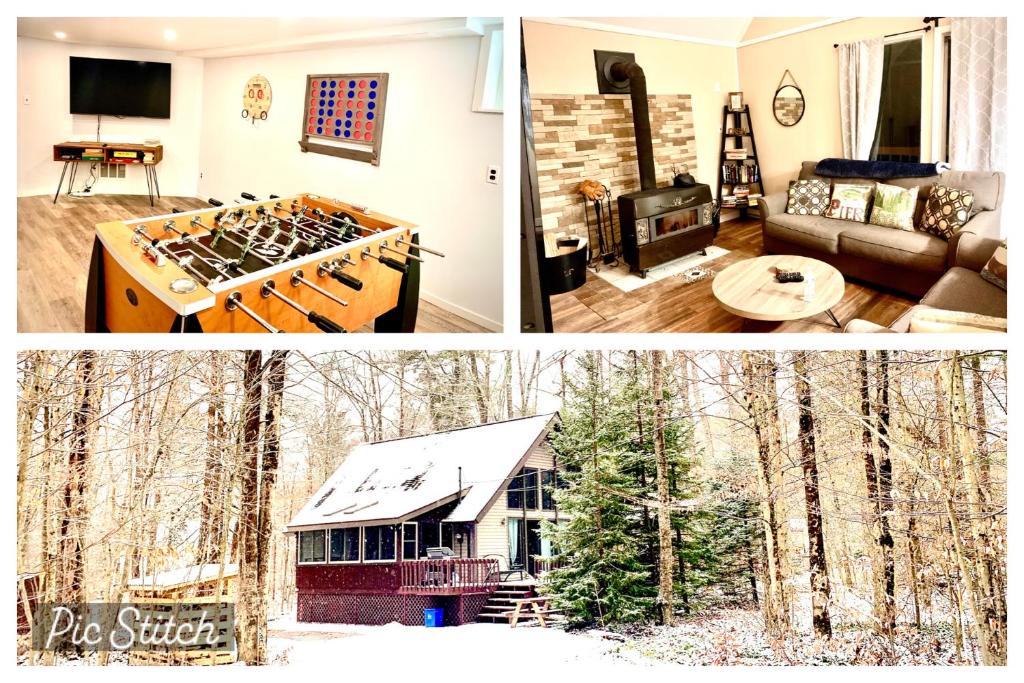 Blakeslee Ski Chalet | Bear Chalet close to ski slopes, 2 lake access & gameroom!