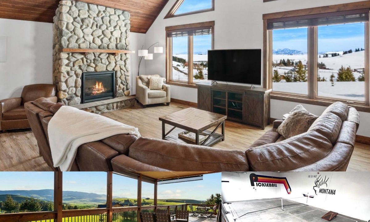 Bozeman House | Big Elk Haus - 5Ksqft Home, Hot Tub, AC, Sleeps 14, 360 Views, PickleBall