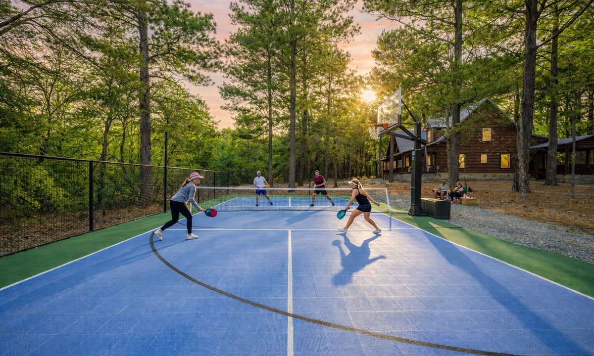 Hochatown Cabin | Multisport court + Theater + Pool Table + 4 King Beds + Privacy & Prime Location