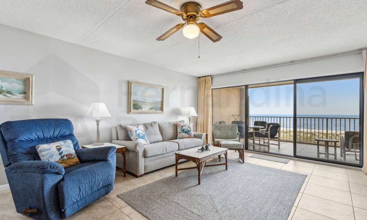 Fernandina Beach Condo | Ocean view from the master bedroom and living room with a spacious balcony