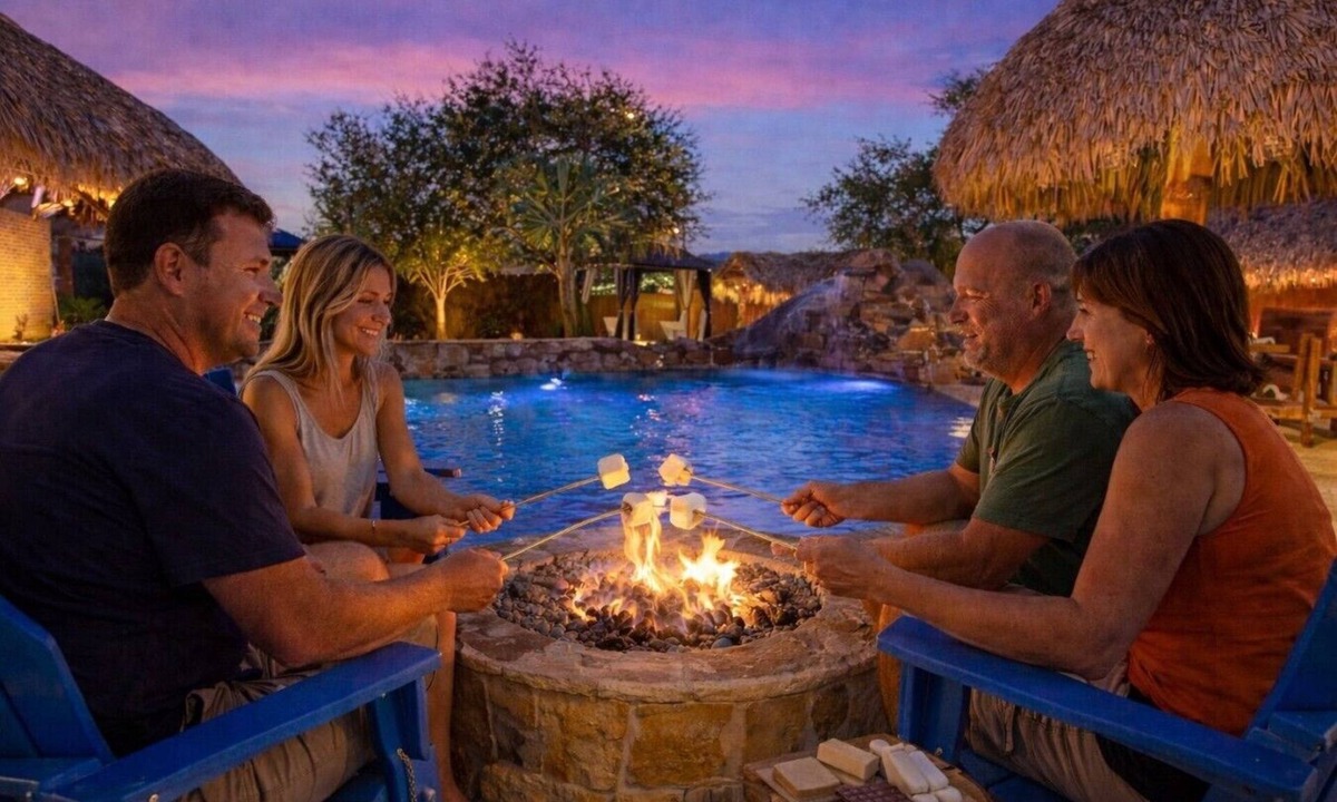 Alvin House | Private Alvin Mini Resort with Pool, Waterslide and Hot Tub