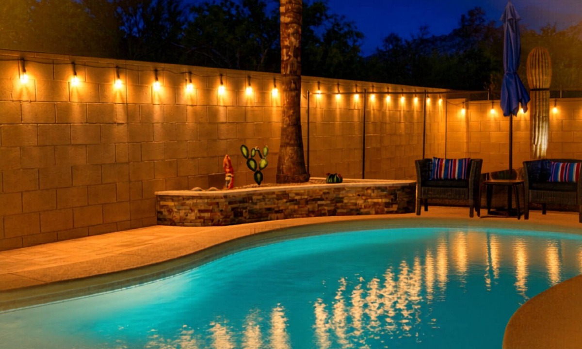 Rancho Vistoso House | Private Pool & Waterfall · Evening Lights