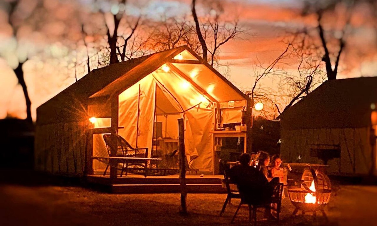 Prairie Lea RV Rental | Secluded Safari Tent on the San Marcos River - An Adventurous Glamping Vacation near Kingsbury, Texas