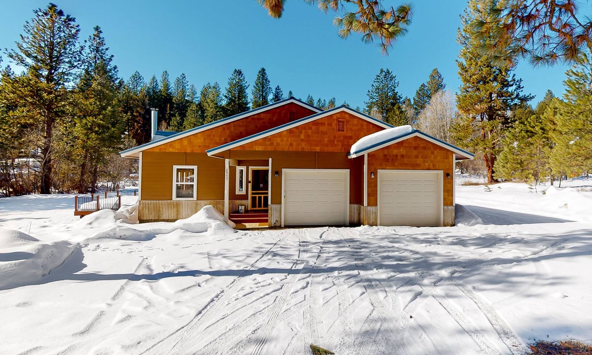 New Meadows House | Secluded, updated home with mountain view, woodstove, foosball, & W/D