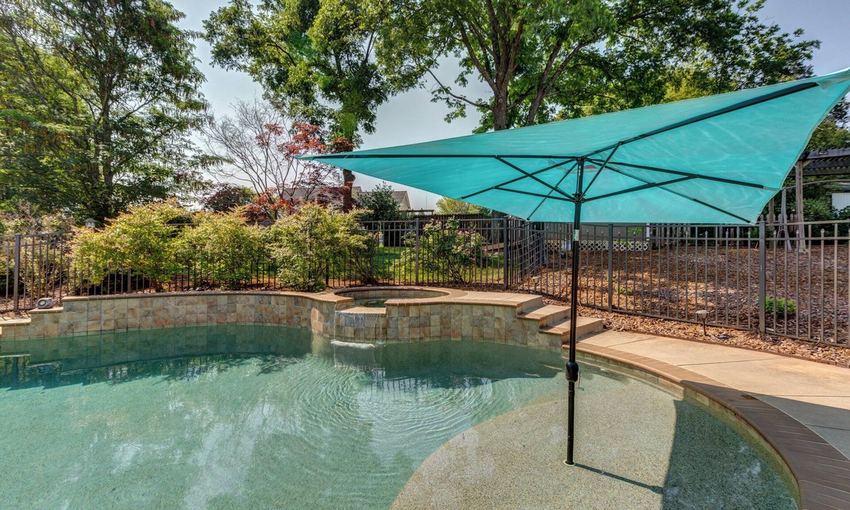 Mount Mourne House | Spacious Oasis with heated pool/spa, covered patio, office & near Lake Norman