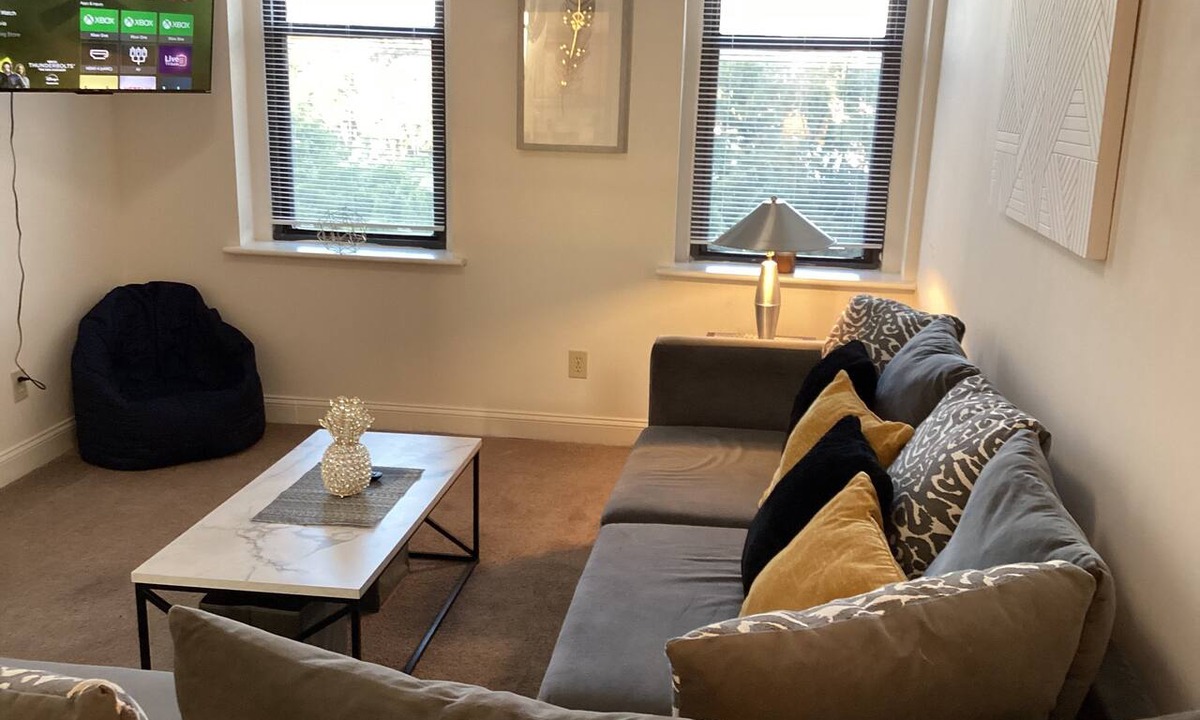Downtown Greensboro Apartment | Stylish Bedroom Escape-Warm & Relaxing Ambiance in lovely Greensboro with AC