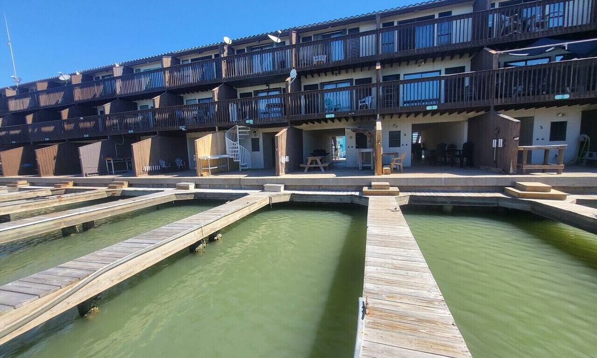 Port O Connor Villa | Waterfront Condo with Private Boat Slip and Community Swimming Pool