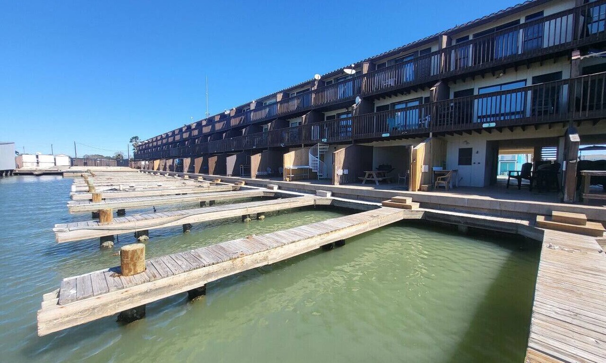 Port O Connor Villa | Waterfront Condo with Private Boat Slip and Community Swimming Pool