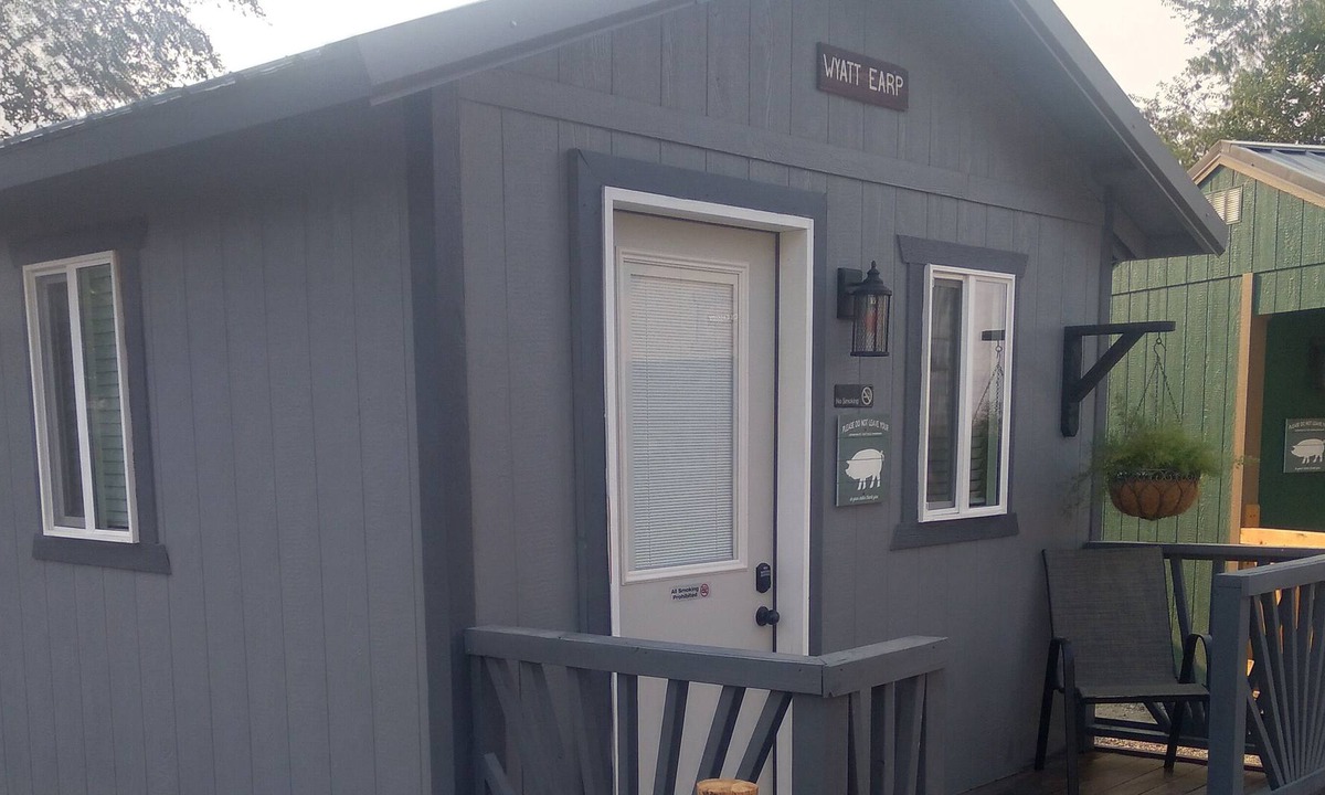 Imlay Cabin | Wyatt Earp, has a queen bed, and has it's own bathroom.