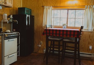 Glacier Cabin at Tamaracks Resort is a cozy cabin with a Seeley Lake view.