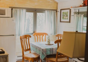 Sunset Cabin at Tamaracks Resort, a lakefront cabin with it's own beach access.