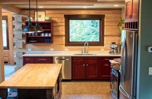 Coram House | Glacier Log Home with Private River Access