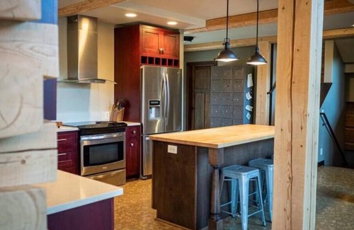 Coram House | Glacier Log Home with Private River Access