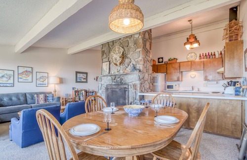 Sandpiper Village Condo | Oceanfront with Stone Fireplace, Deck and Private Access Just Steps to the Beach