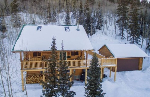 Alma Cabin | Secluded Log Cabin on 2 acres, backs to Pike National Forest, just 15mi to Breck