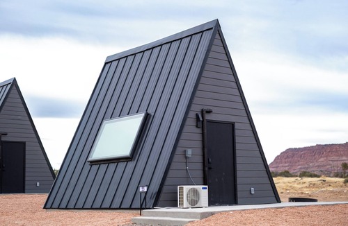 Teasdale Cabin | #56 Star-Gazing A-frame cabin-2 double beds, pet friendly, bathroom at bathhouse