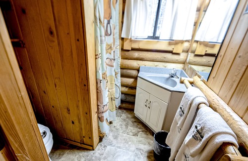 Bigfork Cabin | Atmospheric woodland cabin with firepit, near Glacier & Flathead Lake