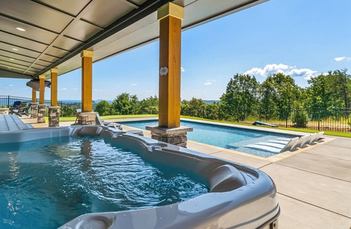 Morganton House | Barndominium with pool, pickleball, hot tub, great views