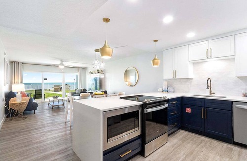 Satellite Beach Condo | Beachfront Comfort: Ground-Floor Unit with Stunning Views, Heated Pool & BBQ Grill!