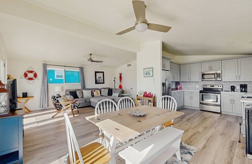 Spanish Grant House | Beautiful dog-friendly home w deck & ocean view - enclosed yard, steps to sand