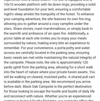Logan Other | Black Oak Campsite at Hocking Vacations Campsites - Tent not Included