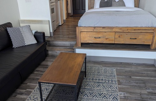 Whistler Village Hotel | Bright studio on Main street with hot tub/sauna