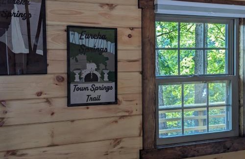 Eureka Springs Apartment | Cabin #6 with hot tub deck and sunset view at Loblolly Pines