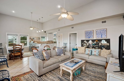 Port Bolivar House | CAMP QUEENIE - 2nd row with great views, steps to the surf and sand!