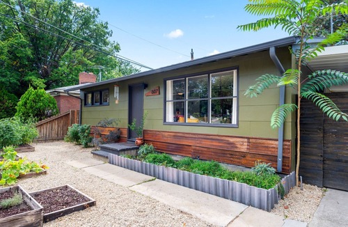 Depot Bench House | Charming Urban Ranch - garden oasis, fire pit in relaxing backyard