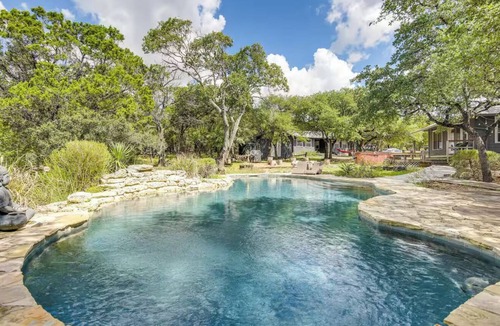 Austin Cabin | Cozy Tiny Nook in the Austin Hill Country-With Pool, HotTub, Firepit & animals!