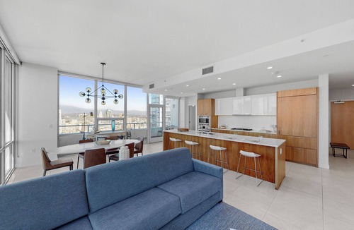 Downtown Los Angeles Apartment | Enjoy city views from our three bedroom suite, private balcony & 2 deluxe baths