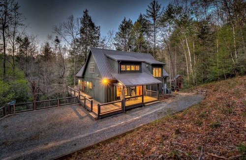 Cashes Valley Cabin | Escape to Water Dance - Riverfront Fire Pit | Hot Tub | Foosball