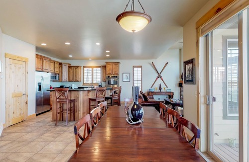 Bear Hollow Village House | Fantastic home with fireplace, private hot tub, central AC, and pool access