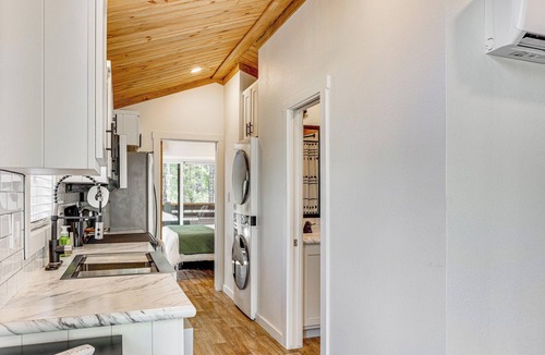 Linden House | Fire Pit, Deck! Modern Tiny Home in Piney Woods