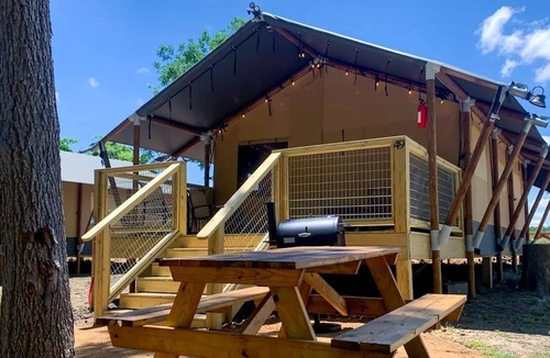 Fentress RV Rental | Impressive Safari Tent with Barbecue in Staples, Texas