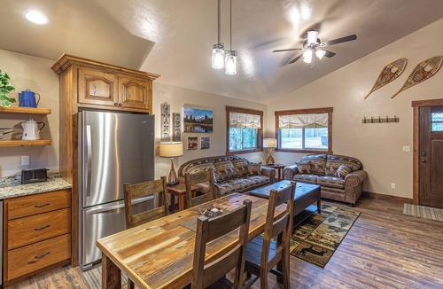 West Yellowstone Cabin | Just 5 blocks from Yellowstone, this 2 bedroom cabin has A/C!