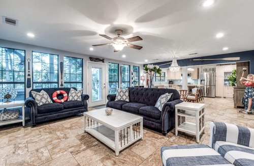 Seguin House | Lake McQueeney Waterfront Gem with Boat Dock, Balcony, Large Double Lot