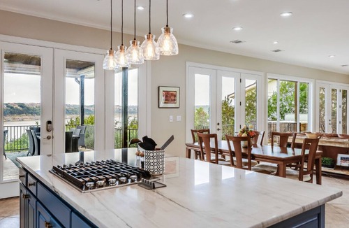 Point Venture House | Lakefront w gourmet kitchen, open living, multiple decks/patios, hot tub, dock
