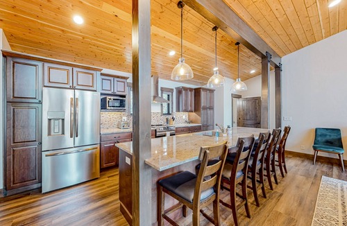Harrison House | Luxury brand-new lake home with a dock, large deck, fireplace, & Ping-Pong