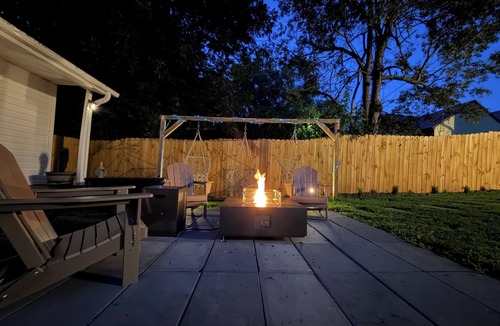 High Point House | Modern High Point Retreat - Private Gym, Game Room, Fire Pit, Fenced Yard
