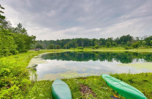 Cowanesque House | Mtn-View Middlebury Center Cabin Deck and Grill!