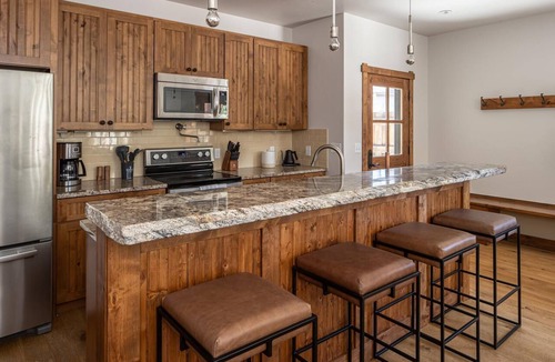 Big Sky Condo | New Townhome in Big Sky Town Center with Private Hot Tub!