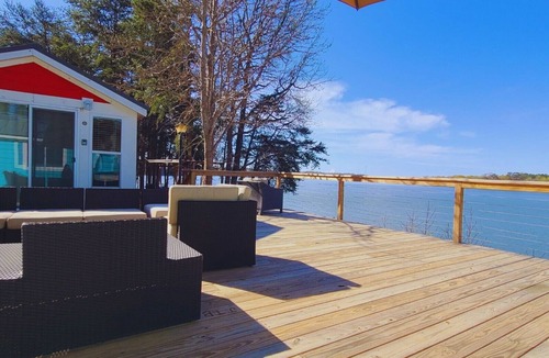 Steele Creek Cabin | New Waterfront Cabin on the Large Sundeck #21