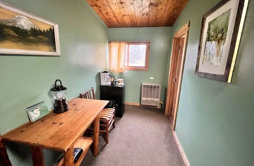 Cooke City-Silver Gate Apartment | Newly Remodeled Motel Room with 1 Queen Bed, Bathroom with shower. Mini Fridge, Coffee Maker. Situated close to the General Store in Silver Gate, MT
