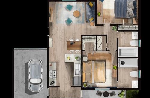 Evergreen House | Peaceful Townhome Fast Wifi Enclosed Garage