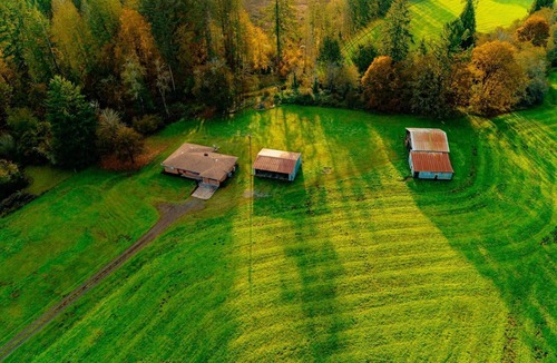 Gales Creek House | Private Farmland Setting, Open Floor Plan, Fire-Pit, BBQ, Next to Creek, Views of Forests and Hills